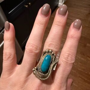 Turquoise and silver ring